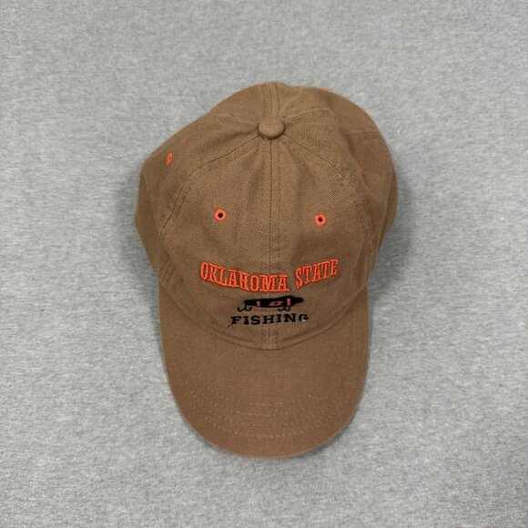 Rare Oklahoma State University Fishing Hat Brown OS NCAA Snapback Zephyr Cap - Picture 3 of 9